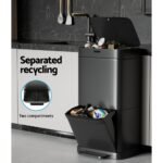 Devanti 70L Motion Sensor Bin Pedal Bins Automatic Black - Image 5