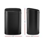 Devanti 82L Motion Sensor Bin Rubbish Automatic Black - Image 2