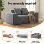 Artiss 2 Seater Sofa Loveseat Sofas Bed Couch No Assembly Corduroy Small Couches Apartement - Image 6