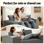Artiss 2 Seater Sofa Loveseat Sofas Bed Couch No Assembly Corduroy Small Couches Apartement - Image 8