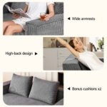 Artiss 2 Seater Sofa Loveseat Sofas Bed Couch No Assembly Corduroy Small Couches Apartement - Image 9