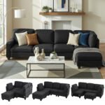 Artiss Modular Sofa Chaise Set 5-seater Dark Grey