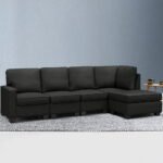 Artiss Modular Sofa Chaise Set 5-seater Dark Grey - Image 8