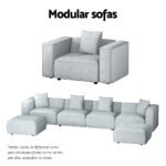 Artiss Modular Sofa Chaise Set 2-Seater Grey - Image 6