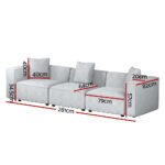 Artiss Modular Sofa Chaise Set 3-Seater Grey - Image 2