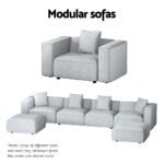 Artiss Modular Sofa Chaise Set 3-Seater Grey - Image 6