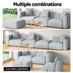 Artiss Modular Sofa Chaise Set 4-Seater Grey - Image 4
