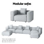Artiss Modular Sofa Chaise Set 4-Seater Grey - Image 6