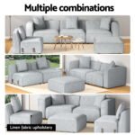 Artiss Modular Sofa Chaise Set 5-Seater Grey - Image 4