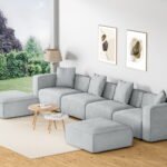 Artiss Modular Sofa Chaise Set 6-Seater Grey - Image 7