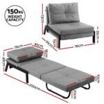 Artiss Sofa Bed Folding Convertible Couch Recliner Lounge Chair - Image 2