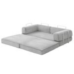 Artiss Convertible Folding Sofa Bed Grey