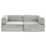 Artiss Convertible Folding Sofa Bed Grey - Image 3