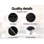 Artiss Sofa Bed 168CM Black PU Leather - Image 6