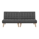 Artiss 2x Sofa Bed Couch Single Seater Fabric Grey - Image 3