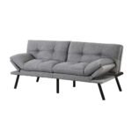 Artiss Sofa Bed Convertible 3 Seater Couch Recliner Lounge Chair Fabric Grey