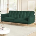 Artiss Sofa Bed 3 Seater Couch Convertible Lounge Adjustable Arm Recliner Velvet - Image 7