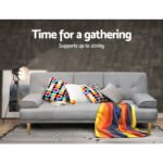 Artiss Sofa Bed 188CM Grey Faux Linen - Image 6