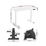 Artiss 120cm Electric Standing Desk with Mini Peal Exercise Bike Home Office - Image 2