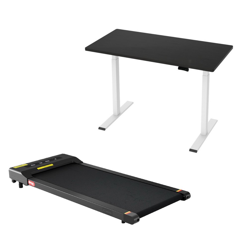 SDTM-268-WHBK-120-400PAD-202502251152-00.jpg Artiss Treadmill 120cm Automatic Standing Desk with 400mm Electric Walking Pad - Image 1