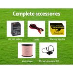 Giantz Fence Energiser 8KM Solar Powered Electric 400M Poly Tape Insulator - Image 7