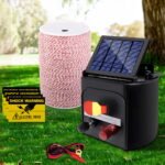 Giantz Fence Energiser 3KM Solar Powered Electric 2KM Poly Wire