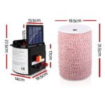 Giantz Fence Energiser 3KM Solar Powered Electric 2KM Poly Wire - Image 2