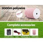 Giantz Fence Energiser 3KM Solar Powered Electric 2KM Poly Wire - Image 5