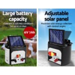 Giantz Fence Energiser 8KM Solar Powered 0.3J Electric Fencing Charger - Image 4