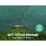Instahut 50% Shade Cloth 3.66x30m Shadecloth Wide Heavy Duty Green - Image 6