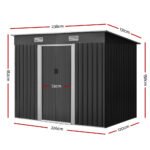 Giantz Garden Shed 2.38x1.31M Sheds Outdoor Storage Tool Metal Workshop Shelter Sliding Door - Image 2