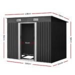 Giantz Garden Shed 2.38x1.31M w/Metal Base Sheds Outdoor Storage Tool Workshop Sliding Door - Image 2