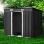 Giantz Garden Shed 2.38x1.31M w/Metal Base Sheds Outdoor Storage Tool Workshop Sliding Door - Image 7