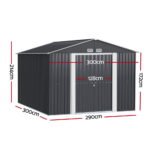 Giantz Garden Shed 3x3M Outdoor Storage Tool Workshop House Shelter - Image 2