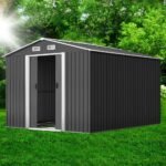 Giantz Garden Shed 2.6x3.9M w/Metal Base Sheds Outdoor Storage Workshop Tool Shelter Sliding Door - Image 7