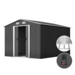 Giantz Garden Shed 2.6x3.9M w/Metal Base Sheds Outdoor Storage Workshop Tool Shelter Sliding Door - Image 8