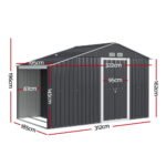 Giantz Garden Shed 3.22x1.96M Outdoor Storage Tool Workshop House Shelter - Image 2