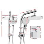 Cefito 9'' Rain Shower Head Set Handheld Round High Pressure Mixer Tap Chrome - Image 2
