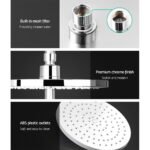 Cefito 9'' Rain Shower Head Set Handheld Round High Pressure Mixer Tap Chrome - Image 4