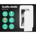 Cefito 9'' Rain Shower Head Set Handheld Round High Pressure Mixer Tap Chrome - Image 7