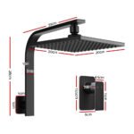 Cefito 8'' Rain Shower Head Wall Arm Square High Pressure Mixer Tap Black - Image 2