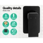 Cefito 8'' Rain Shower Head Wall Arm Square High Pressure Mixer Tap Black - Image 6