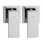 Cefito 8'' Rain Shower Head Wall Arm Square High Pressure Twins Tap Chrome - Image 3