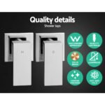 Cefito 8'' Rain Shower Head Wall Arm Square High Pressure Twins Tap Chrome - Image 6