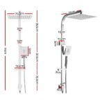 Cefito 10'' Rain Shower Head Set Handheld Square High Pressure Chrome - Image 2