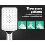 Cefito 10'' Rain Shower Head Set Handheld Square High Pressure Chrome - Image 7