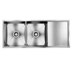 Cefito Kitchen Sink 111X45CM Stainless Steel Basin Double Bowl Silver - Image 3