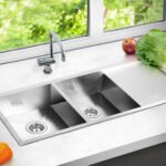 Cefito Kitchen Sink 111X45CM Stainless Steel Basin Double Bowl Silver - Image 7