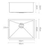 Cefito Kitchen Sink 60X45CM Stainless Steel Basin Single Bowl Silver - Image 2