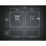 Cefito Kitchen Sink 77X45CM Stainless Steel Basin Double Bowl Silver - Image 2